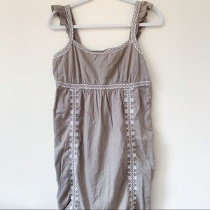 Old Navy Olive Green Embroidered Dress